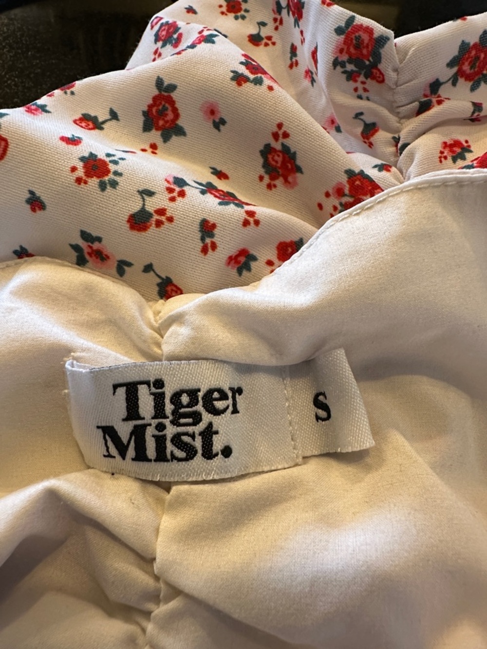 Tiger Mist Ruched White Ditsy Floral Mini Skirt - Picture 6 of 8